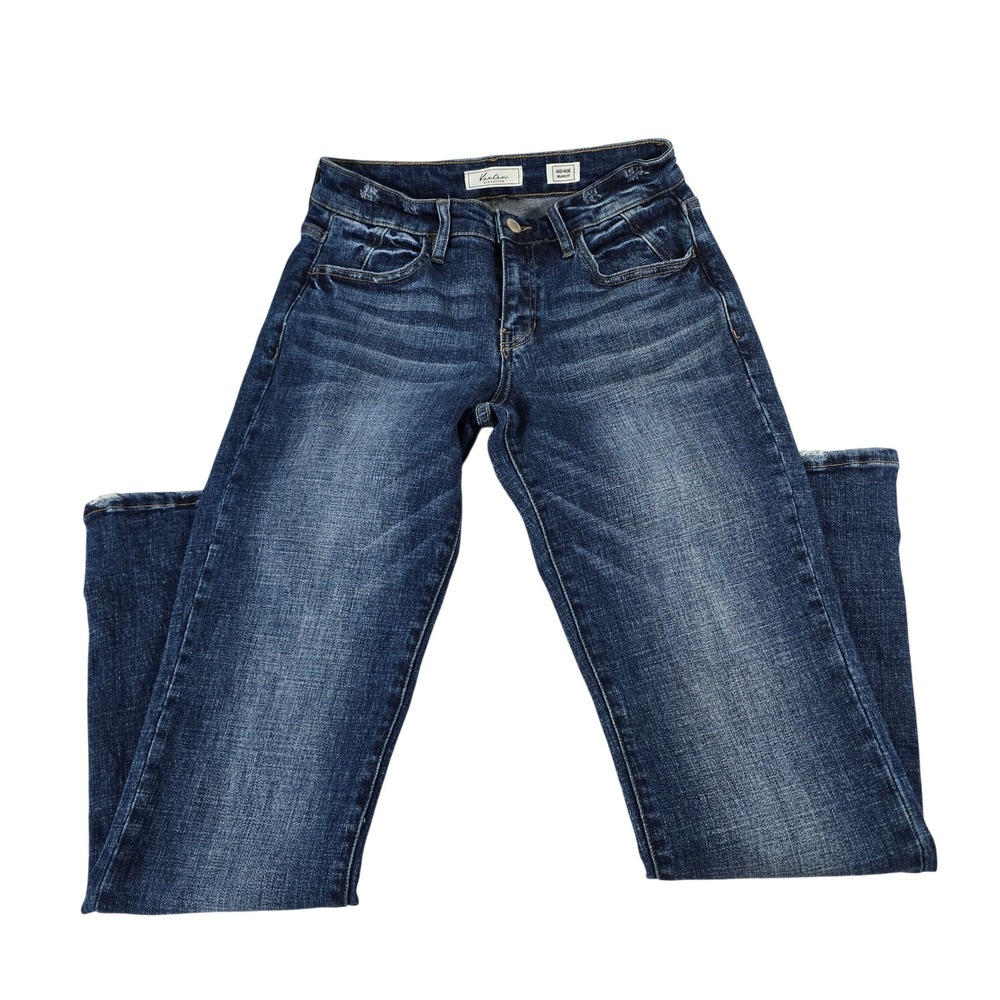 KanCan Signature Mid-Rise Relaxed Fit Distressed Jeans VBK2072AT Dark Wash 24